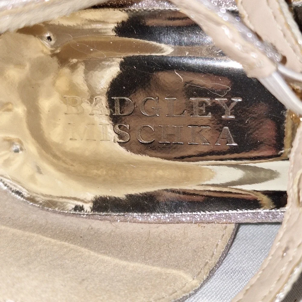 Badgley Mischka Pink Champagne 1 Glitter Bow Dress Heel Girls BM00016 Glittery